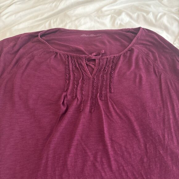 Long Sleeve Blouse Eddie Bauer T2XL Maroon - Picture 3 of 9